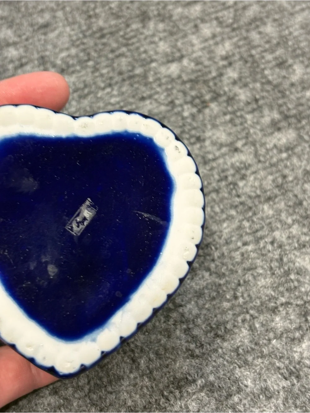 Heart-Shaped Trinket Box Hand Painted with Gold Accents Japan